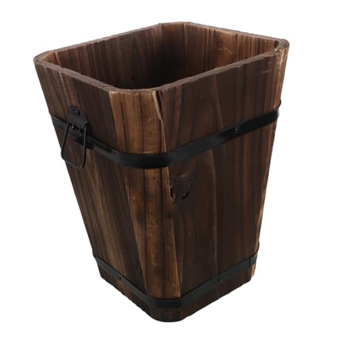 Cabilock Schirmständer Aus Karbonisiertem Holz Mit Abflusslöchern Für Regenschirme Spazierstöcke Und Fächer Geeignet Für Eingangsbereiche Hotellobbys Und Bürobereiche