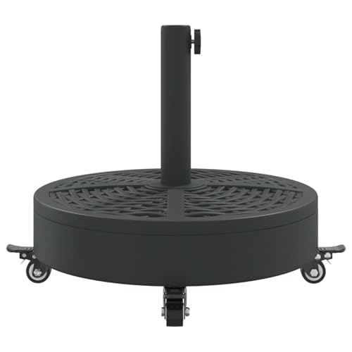 Gecheer Sonnenschirmständer mit Rollen für Ø38/48 mm Mast Schirmständer Sonnenschirm Schirm Ständer Schirmhalter 27 kg Rund