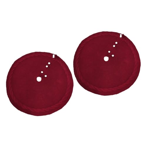 Cabilock 2st Stylischer Baumrock Partyzubehör Sackleinen-baumrock Baumrockmatte Christbaumschürzenschmuc k Weihnachtsbaum-Korb-Rock Weihnachtsbaumröcke Weihnachtsbaum-Rock-Matte Rot Mode
