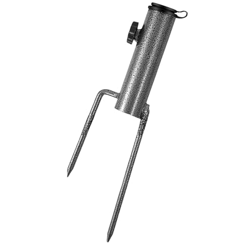 Regenschirm aus Stahl mit Metall-Sonnenschirmständ er, Erdspieß, Bodenhalter, rund, verstellbar, für den Außenbereich, robust