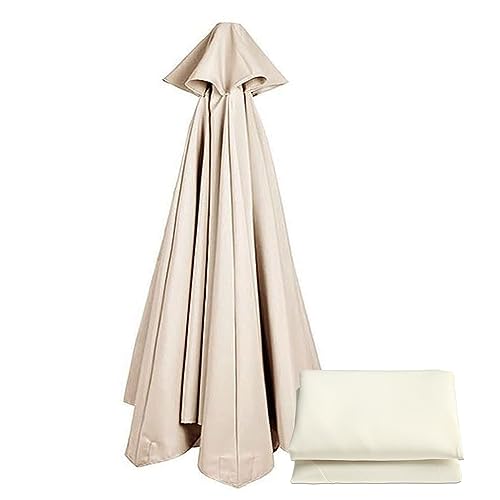 Hotgreenpepper Sonnenschirm Ersatzbezug 3x3M,Ersatz 6 Rippen/8 Rippen, Ersatz Regenschirm Abdeckung, Ersatz Baldachin Sonnenschirm (nur Baldachin) Beige, 3M/6 Rippen