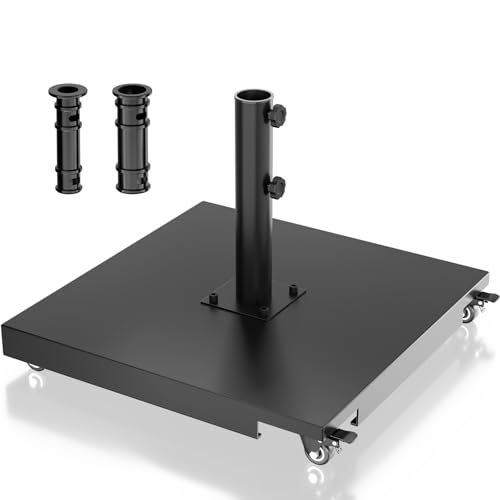 Metall-Terrassenschirmst nder mit Rollen, max. 158,8 kg Gewichtskapazität, Terrassenschirmständer, robuster Schirmständer für Terrasse, Deck, Pool und Rasen