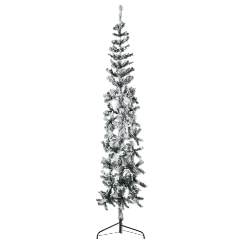 Furniture Select-SlimArtificial Halb-Weihnachtsbaum mit beflocktem Schnee, 180 cm