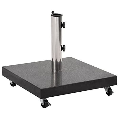 Tidyard Sonnenschirmständer Sonnenschirmfuß Witterungsbeständig Schirmständer Schirmhalter Sonnenschirm Ständer Fuß Granit 30 kg Quadrat Schwarz