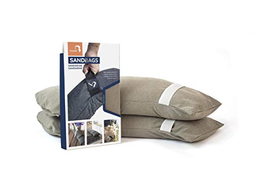 Baser Outdoor befüllbarer Runden Sandsäcke: Gewicht/Beschwerung für Sonnenschirme, Türstopper, Trampolin, Ampelschirm, Wäscheständer, Alternative zu Beschwerungsplatten (Taupe, 2 x 20 KG)