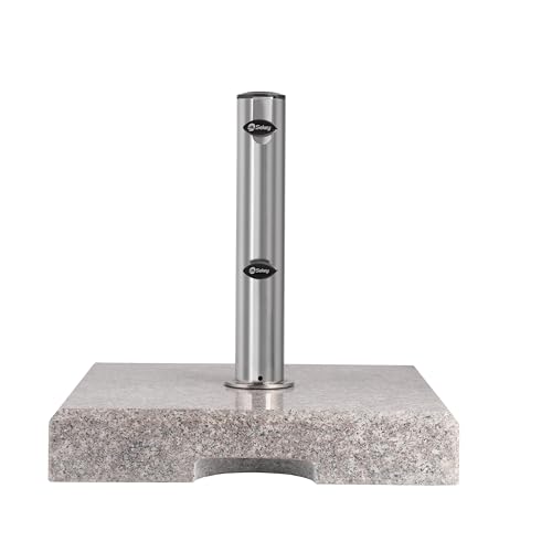 Sekey Sonnenschirmständer Edelstahlrohr, Hochwertiger Sockel, für Schirmstöcke bis 32 48 mm, Balkonschirmständer 30KG Quadratisch