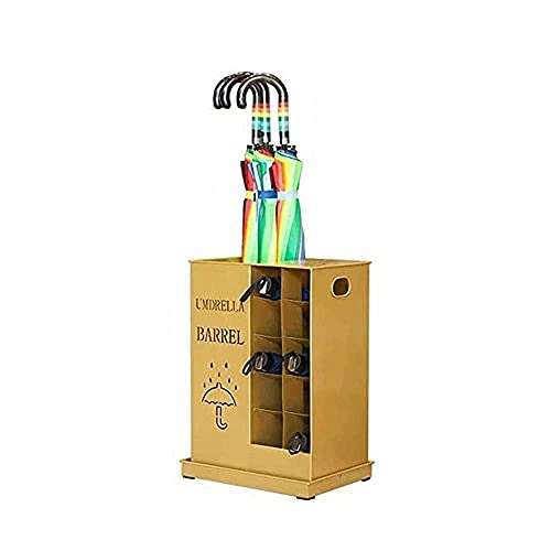 GAXQFEI Metall Regenschirm Ständ er, Eintritts Regenschirm St nder, Regenschirm Eimer, Homehotel Lobby Regenmant el Lagerung Anti Rost, Abnehmbare Tropfablage Regenschirm Ständer,Schw arz