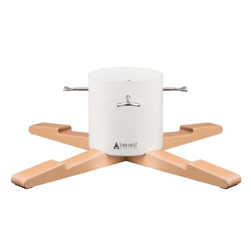 Tree Nest Weihnachtsbaumständer Christbaumständer Baumständer Weihnachtsbaum Standfuß Ständer mit Wassertank für Große Bäume - Pine Christmas Tree Stand für Bäume bis 3m, 5-13cm Stamm Weiß