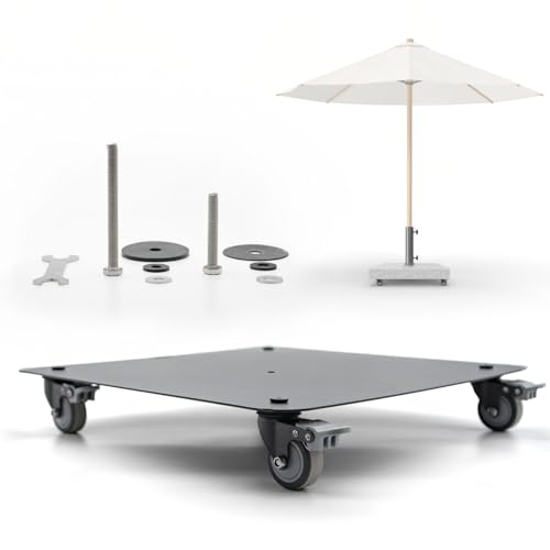hausratplus Universalplatte Metall lackiert | Schirmständer Vario mit Rollen 360° drehbar + Feststellbremsen für Sonnenschirme Schirmfüße
