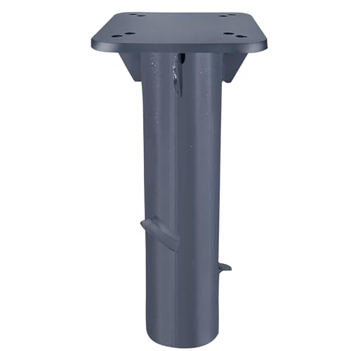 PEILU Garten Schirmständer Metall Sonnenschirmständer Universal Bodenhülse zum Einbetonieren Platzsparende Bodenplatte Bodenanker Schirmfuß für Ampelschirm Sonnenshcirm Gartenschirm (Grau)