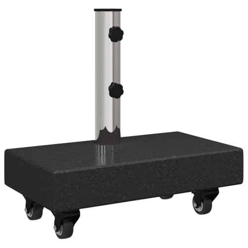 vidaXL Schwenkbarer Sonnenschirmständer für Ø38/48mm Stangen, schwarzer Granit, 25 kg, rechteckig