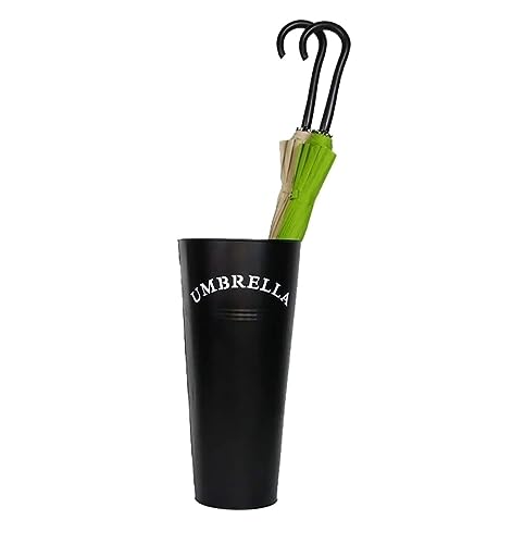 SAGELSHN Schirmständer Vintage Schirmständer Für Den Eingangsbereich, Runder Schirmhalter Aus Metall, Freistehender Schirm-Organizer Regenschirmständer(Black )