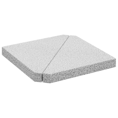 vidaXL Sonnenschirm-Gewichtsplat ten 2 STK. Grau Granit Dreieckig 14 kg, Schirmgewicht, Schirmständer, Schirmhalter, Sonnenschirmständer