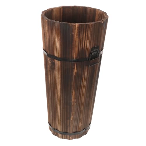 CRAFTHROU Schirmeimer aus Holz rustikaler Schirmständer Blumeneimer regenschirmständer modern umbrella holder Stöcke Gehstock langer Regenschirm-Aufbewahrungs ständer Schirmständer für Flur