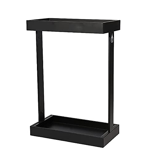 Einfacher Schirmständer im amerikanischen Stil, rechteckiger Schirmhalter aus Metall für die Veranda der Hotellobby und das Home Office, 42 × 21,5 × 60 cm (Farbe: Weiß) (Weiß) (Schwarz) Time