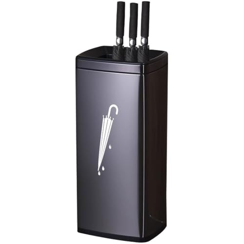 Regenschirmständer Groß Vertikaler Schirmständer Für Hotellobbys, Quadratischer Für Zuhause, Schirmständer Aus Edelstahl Fürs Büro, Installationsfrei(Black color)