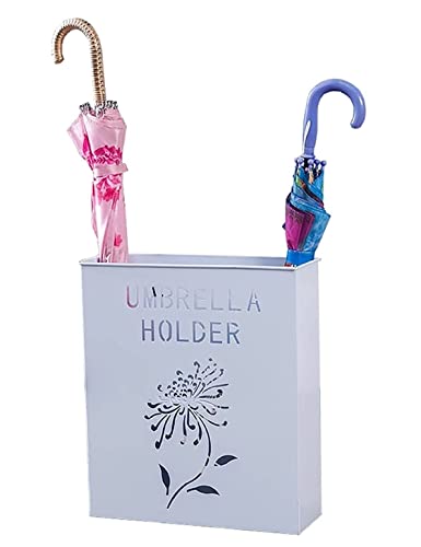 Schirmhalter-Behälter, rechteckiger Schirmständer aus Metall, Schirmständer mit hoher Kapazität für Schirme, perfekt für Spielplätze, Bars, Gehstöcke, Halter (Farbe: Weiß, Größe: 3