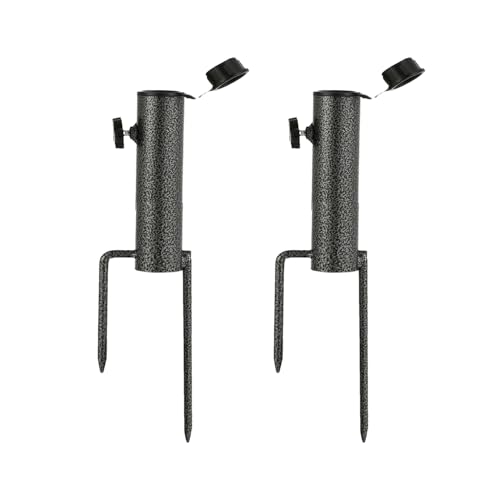 Syengery 2 Stück Rasendorn Sonnenschirmständer, Metall Erdspieß Schirmständer, Sonnenschirm Halter Für Outdoor, Yard, Camping, Garden