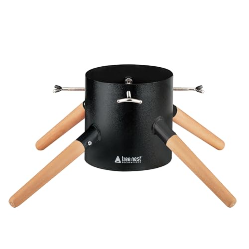 Tree Nest Weihnachtsbaumständer Christbaumständer Baumständer Weihnachtsbaum Standfuß Ständer mit Wassertank für Große Bäume - Family Christmas Tree Stand für Bäume bis 3m, 5-13cm Stamm Schwarz