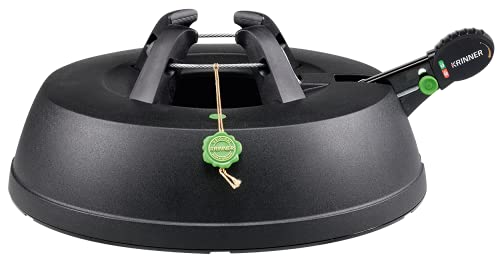 KRINNER® Recycling Weihnachtsbaum Christbaumständer Green Line S Schwarz 34cm inkl. Fußpedal- und Einseiltechnik für Baumhöhe bis 2,2m & 3l Wassertank Made IN Germany 94119