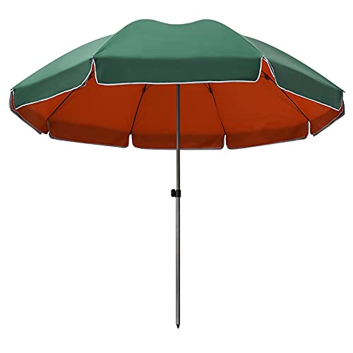 GLETSF Grand Parasol De Jardin, Parasol De Terrasse Rond, Parasol De Balcon, Adapté Aux Stands Commerciaux, Plages, Barbecues, Camping-Silver-3.2m