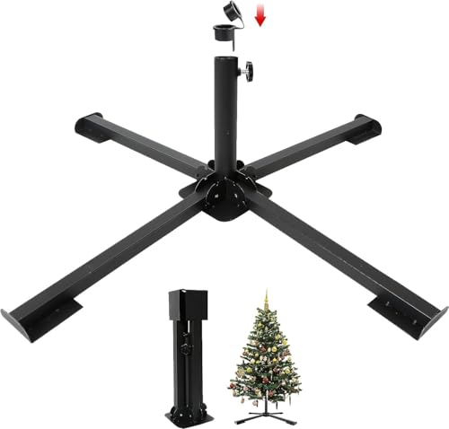 Foldable Weihnachtsbaumständer für 60cm bis 280cm Weihnachtsbaum, Heavy-Duty Metall-Weihnachtsbaumsock el für lebende und künstliche Bäume, trägt bis zu 50kg, 2,54cm bis 5,5cm Durchmesser