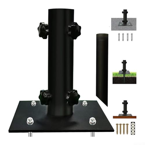 Robuster Schirmständer aus Metall mit 4 Drehknöpfen – vielseitige Unterstützung für Beton-Holzdecks und Rasenflächen – langlebiger Stabilisator für Terrassenmöbel im Freien