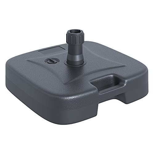 Outsunny Sonnenschirmständer Schirmständer Schirmhalter befüllbar mit Sand Wasser abgerundete Ecken HDPE-Kunststoff Schwarz 46 x 45 x 26 cm bis zu 30 kg Netto Gewicht 1,6Kg