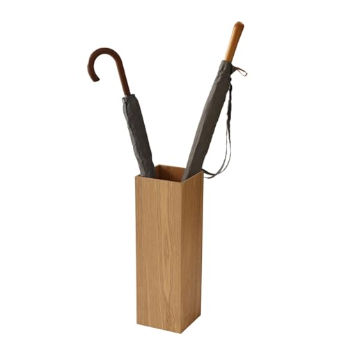 XAXIAOZ Vintage-Schirmständer aus Holz, minimalistischer Bodenhalter mit Abnehmbarer Tropfschale, stilvolle Aufbewahrung aus Holz für Stöcke und Regenschirme, unverzichtbare Heim