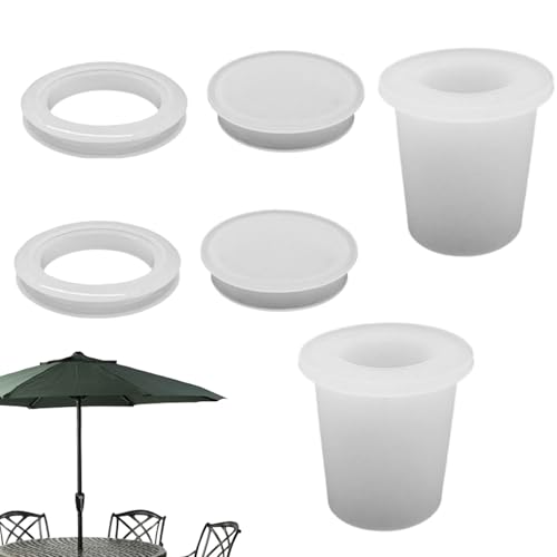 Patio Marktschirm Lochring - 6 Stücke Tisch Marktschirm Einsatzring - Passt Für 5-6.4 cm Tischloch Sonnenschirm Adapter Für Marktschirme Outdoor Café Picknick Terrasse