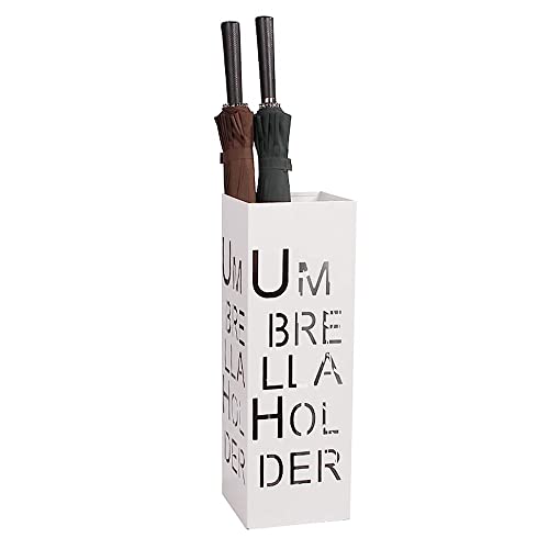 GUIXAN Schirmhalter für Flur, Metall-Schirmständer für den Innenbereich, platzsparend, kreative Buchstaben, Schirm-Organizer, Tür-/Eingangsständer/we iß