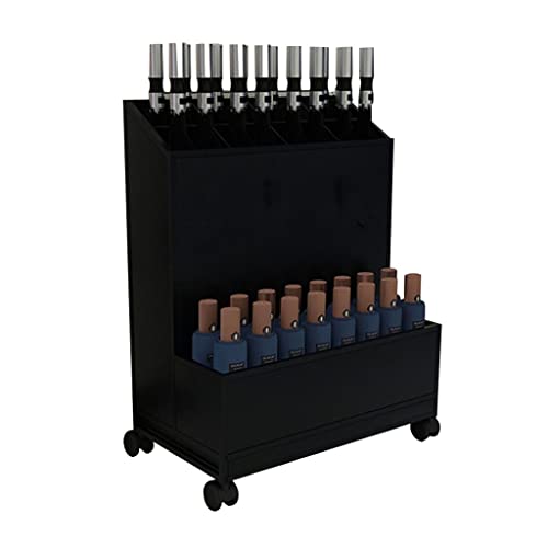  Kommerzieller Ständ er, Lagerregal Rädern mobilen Tropfablage (32 Sonnenschirme), anwendbar for Hotelbüro Bank 48x27x60cm ( Color : Black )