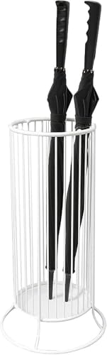 Schirmständer aus Metall für Flur, Eingangsbereich, Büro, 67 cm hoch, runder Halter in Weiß