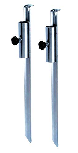 Spetebo Metall Sonnenschirmhalter 50 cm - 2 Stück - Sonnenschirm Halterung Erdspieß Bodenhülse Rasendorn Bodenspieß