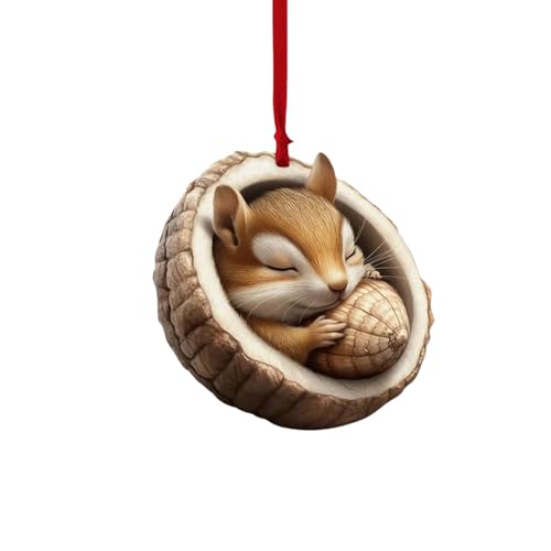 Tier-Weihnachtsornament, Weihnachtsbaum, Tiermuster, 2D-Acryl-Ornament, Tierdekoration, saisonal, für Weihnachtsbaum, Decke, Weihnachtsandenken Küchen Vintage (A, One Size)