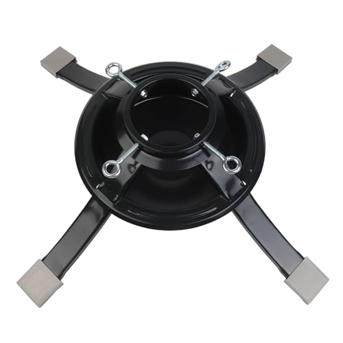 Tidevib Metall Christbaumständer mit Wasserbehälter, Stabiler gusseiserner Weihnachtsbaumständer für 5–12,5?cm Stammdurchmesser, passend für Bäume bis 2,7?m, Schwarze Ausführung