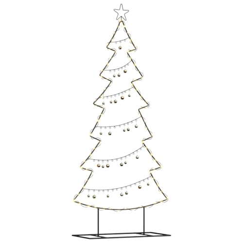 vidaXL Metall Weihnachtsbaum mit Ständer Schwarz 180 cm Stahl, Wohzimmer, minimalistischer Metall-Weihnachtsbaum, modernes Deko für die Feiertage, festlicher Akzent drinnen