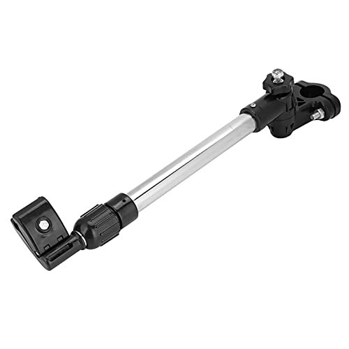 Verstellbarer Teleskop-Schirmständer mit Clip-Halterung für Fahrrad-Rollstuhl-Baby-Ki nderwagen, ABS-Edelstahl, Schwarz, für 22–25 Mm Lenker