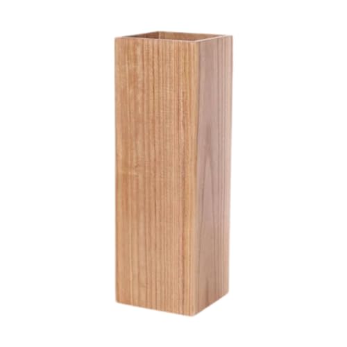 QUXVUIS Stilvoller Schirmständer aus Holz, praktische Aufbewahrungsmöglichkeit , kompakt, für Wohnzimmer, große Kapazität, Abtropfgestell für den Haushalt, Helle Holzfarbe, 17 x 17 x 50 cm