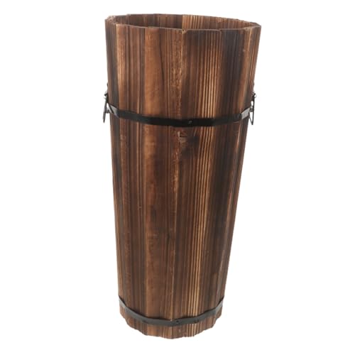 ERINGOGO Regenschirm Aufbewahrungshalter Aus Karbonisiertem Holz Eleganter Schirmständer Für Eingangsbereich Praktischer Schirmhalter Für Drinnen Und Draußen Mittlere Robust