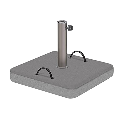 OUTLIV. Schirmständer aus Beton - 60 kg, hochwertiges Edelstahlrohr, passend für Sonnenschirme 35-70 mm, Elegantes Design, Hellgrau, 59x59 cm