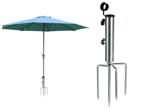 Anlising Rasendorn für Sonnenschirm, Erdspieß Sonnenschirm, Sonnenschirmständer mit Rasendorn, Abnehmbarer Sonnenschirmhalter, Rasendorn Sonnenschirmständer, für Strand, Sonnenschirm, Gartenschirm