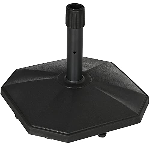 Outsunny Sonnenschirmständer 18 kg Sonnenschirmfuß für Mastdurchmesser Ø 34/38/48 mm, Schirmständer für Garten, Balkon, Zementfüllung, Schwarz