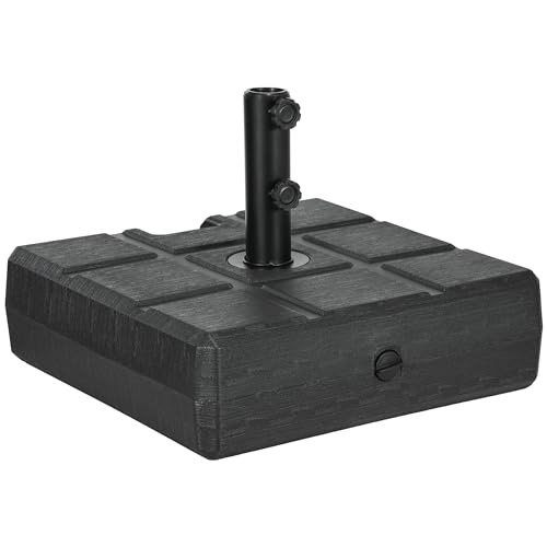 Outsunny Sonnenschirmständer bis 40 kg befüllbar Schirmständer mit Griff, Quadratisch Schirmhalter, Schirmgewicht, Ständer für Sonnenschirm Ø32/38/48 mm, für Balkon, Terasse, Garten, Schwarz