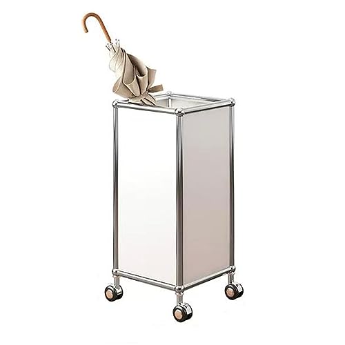 Schirmständer Schirmhalter aus Edelstahl, Schirmständer, rollende Metall-Eingangsbereich-De koration mit Rädern, for das Heimbüro, hält Regenschirme, Stöcke, Gehstöcke Hauseingang Büro Hotel