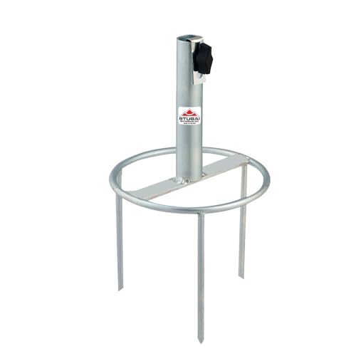 Stubai Sonnenschirmständer Rasendorn Schirmständer Abnehmbarer Sonnenschirmhalter silber Angeln, Garten, Strand, Wiese,Wald, grau, 25 mm/1100 g