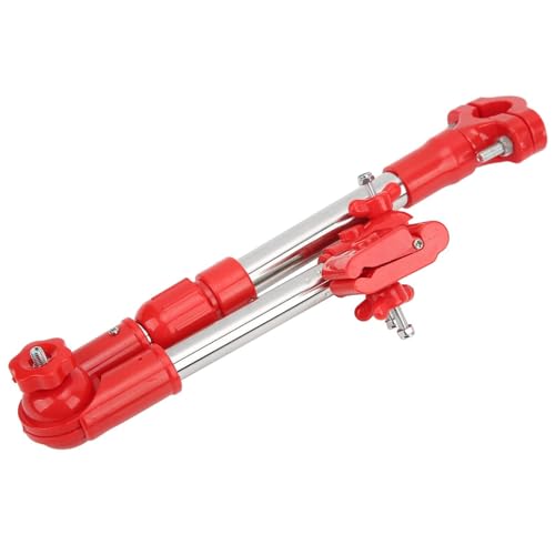 Suixtil Verstellbarer Fahrrad Regenschirmhalter – 360° einziehbarer Schirmständer for Kinderwagen, Buggys Fahrräder(rot)