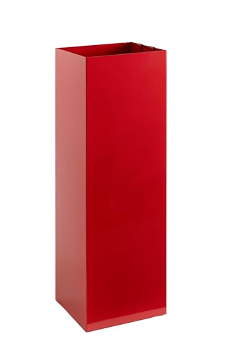 Neustein Schirmständer rot mit modernem Design aus Metall für Heim und Büro, Design-Ständer, 2 Haken, 2x Wasserauffangschale herausnehmbar, 15,5x15,5x49cm, quadratisch, Regenschirmständer