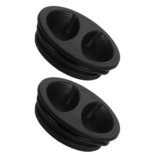 SEWACC 2 Stück Sonnenschirmständer Abdeckung Schwarz mit Ablaufloch Regenfest Schutz für Gartenschirm Sockel Wheelie Umbrella Base Zubehör