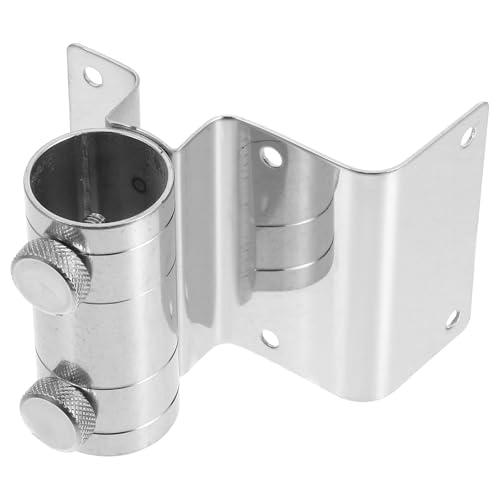 DECHOUS Edelstahl Sonnenschirmhalterung Eckig für Terrasse und Garten mit Montageset Stabiler Schirmständer und Fahnenmastfuß Vielseitige Schirmklemme für Balkon und Fahrrad